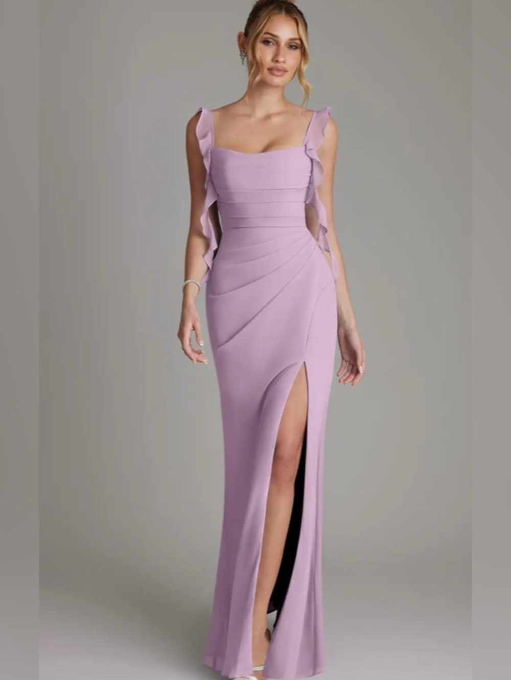 Azazie Barbie Jessamine Wisteria Mermaid Corset Chiffon Dress A4